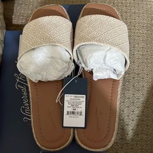 Women’s wide width espadrille slide sandals